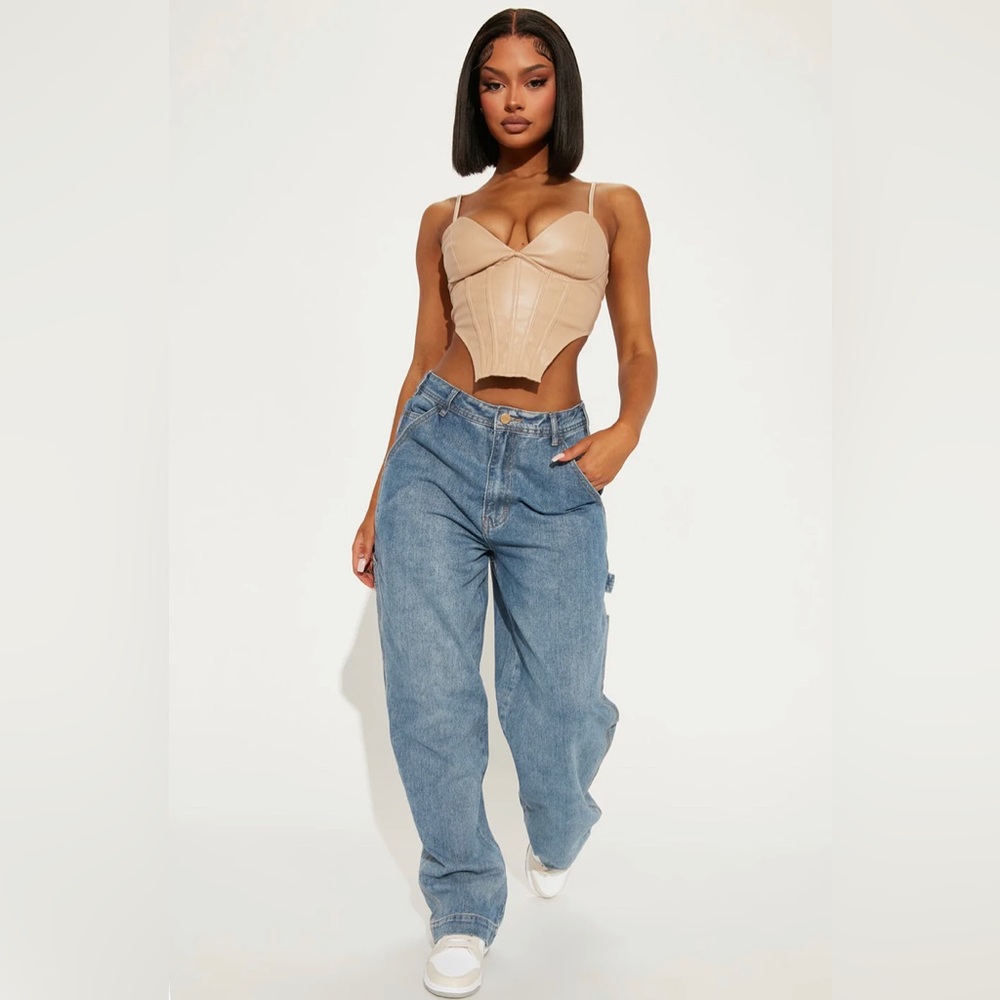 NWT fashion nova on deck carpenter skater jeans - light blue wash